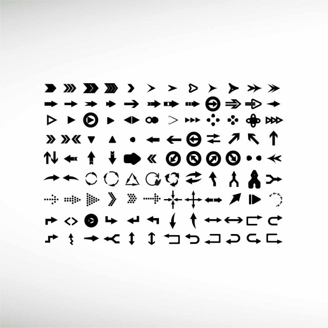 set-arrow-icon-black-collection-symbols-pictogram-thumbnail